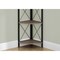 Monarch Specialties Bookshelf, Bookcase, Etagere, Corner, 4 Tier, 60"H, Office, Bedroom, Metal, Laminate, Brown, Black I 3648 - alternate 6